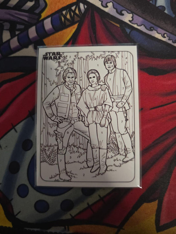2025 Topps Chrome Star Wars By the Number #CP-3 – Han Solo, Leia & Luke Skywalker