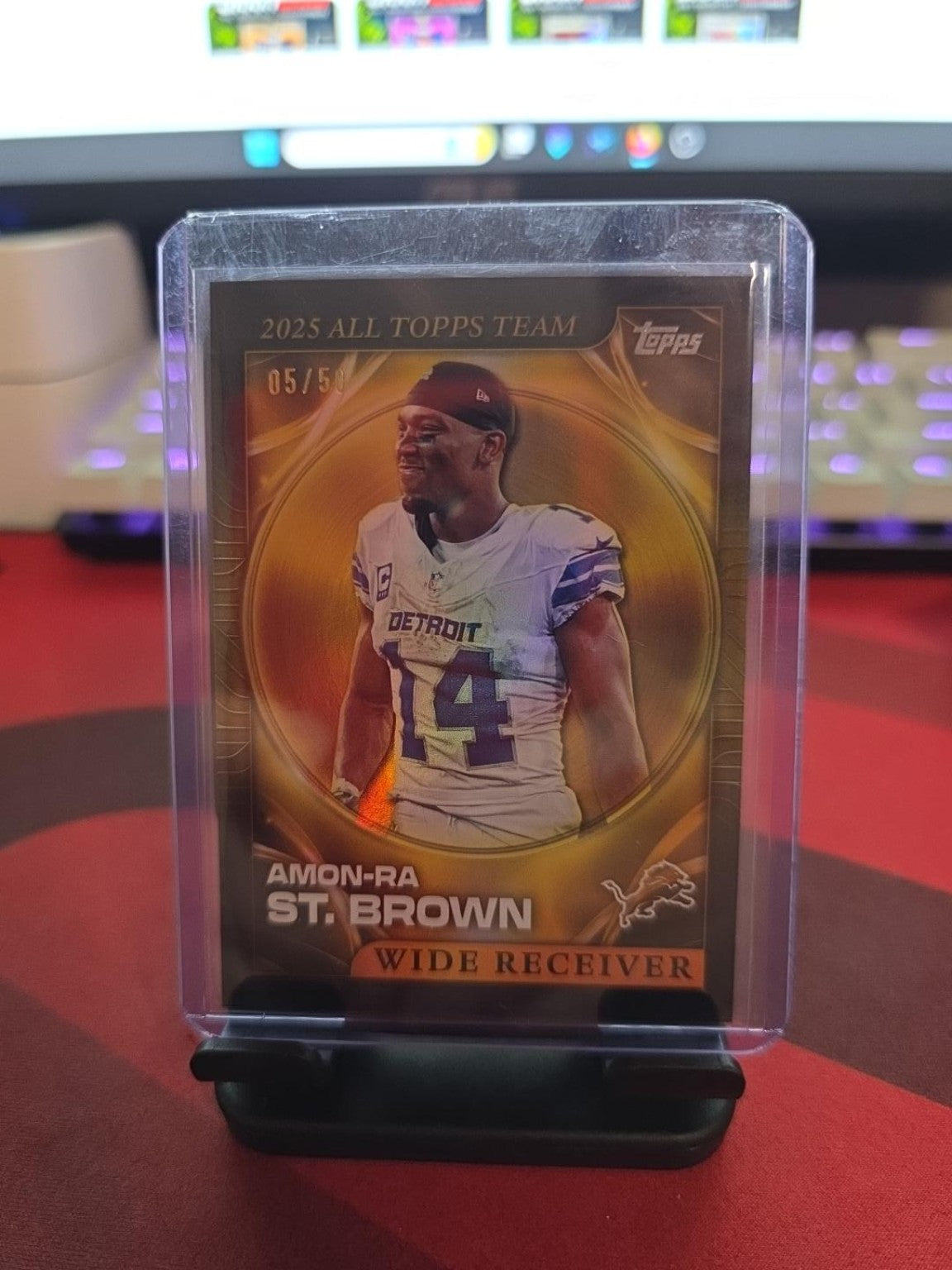 2026 Topps Flagship Amon-Ra St. Brown Gold /50 #25ATT-17 – 2025 All Topps Team