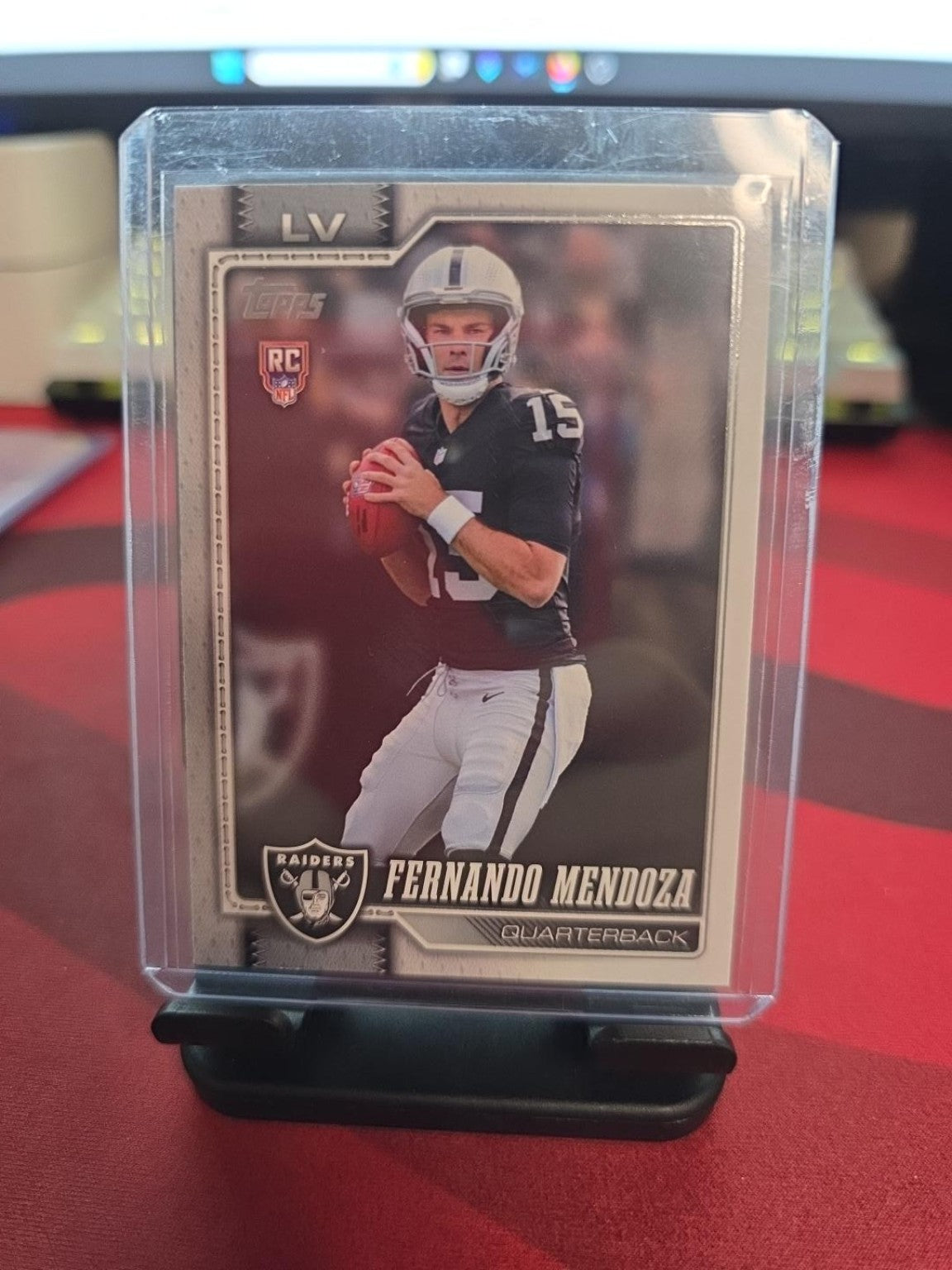 2026 Topps Flagship Fernando Mendoza Rookie Leather Foil #301 – Las Vegas Raiders