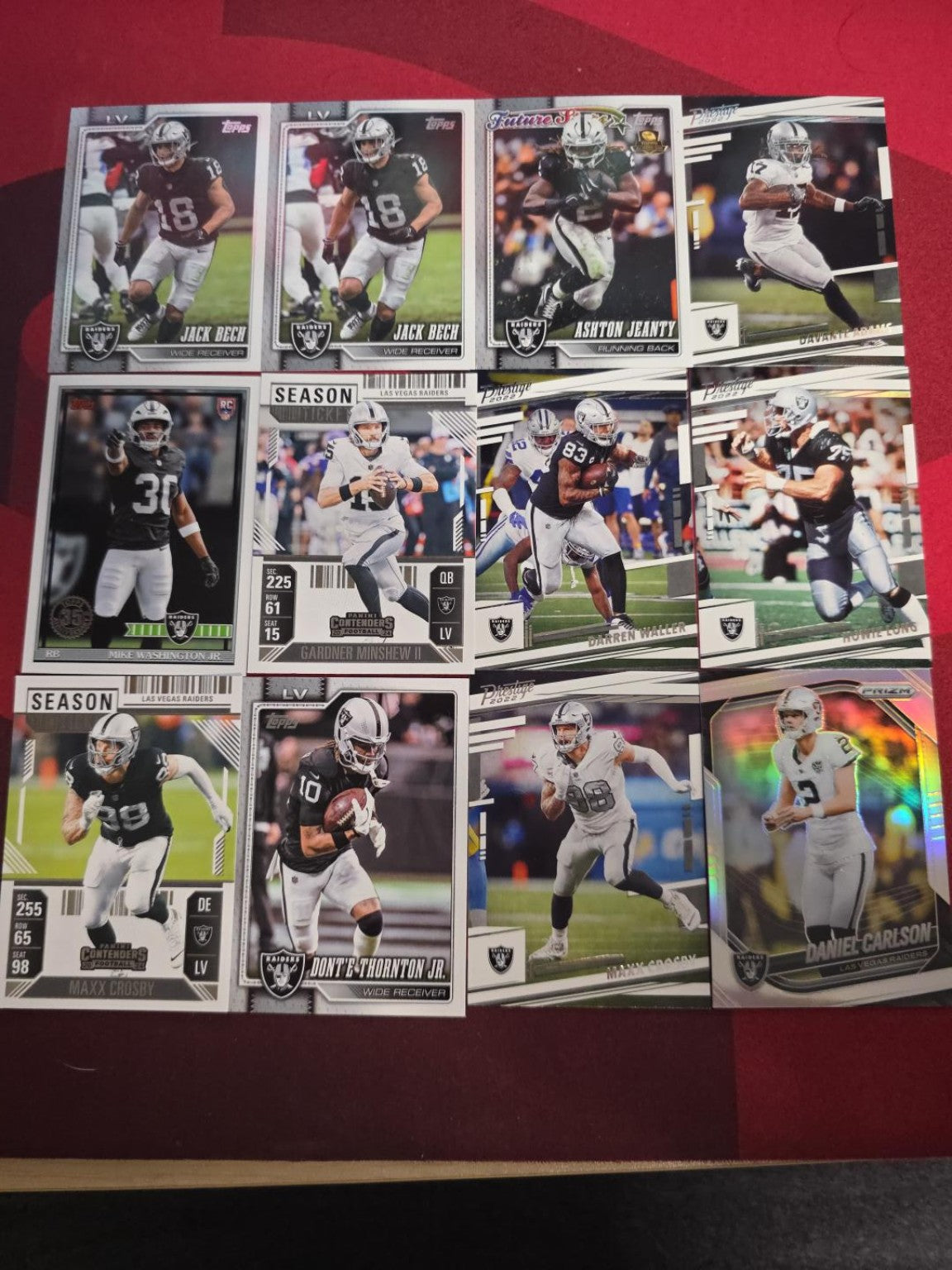 Las Vegas Raiders 12-Card Collection – Jeanty, Adams, Crosby & More