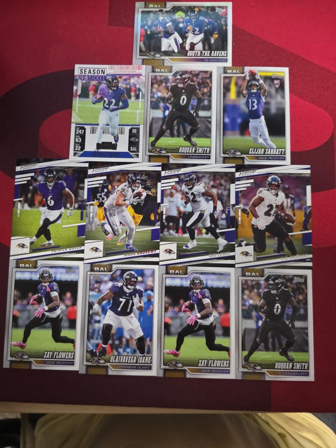 Baltimore Ravens 12-Card Collection – Henry, Flowers, Andrews & More