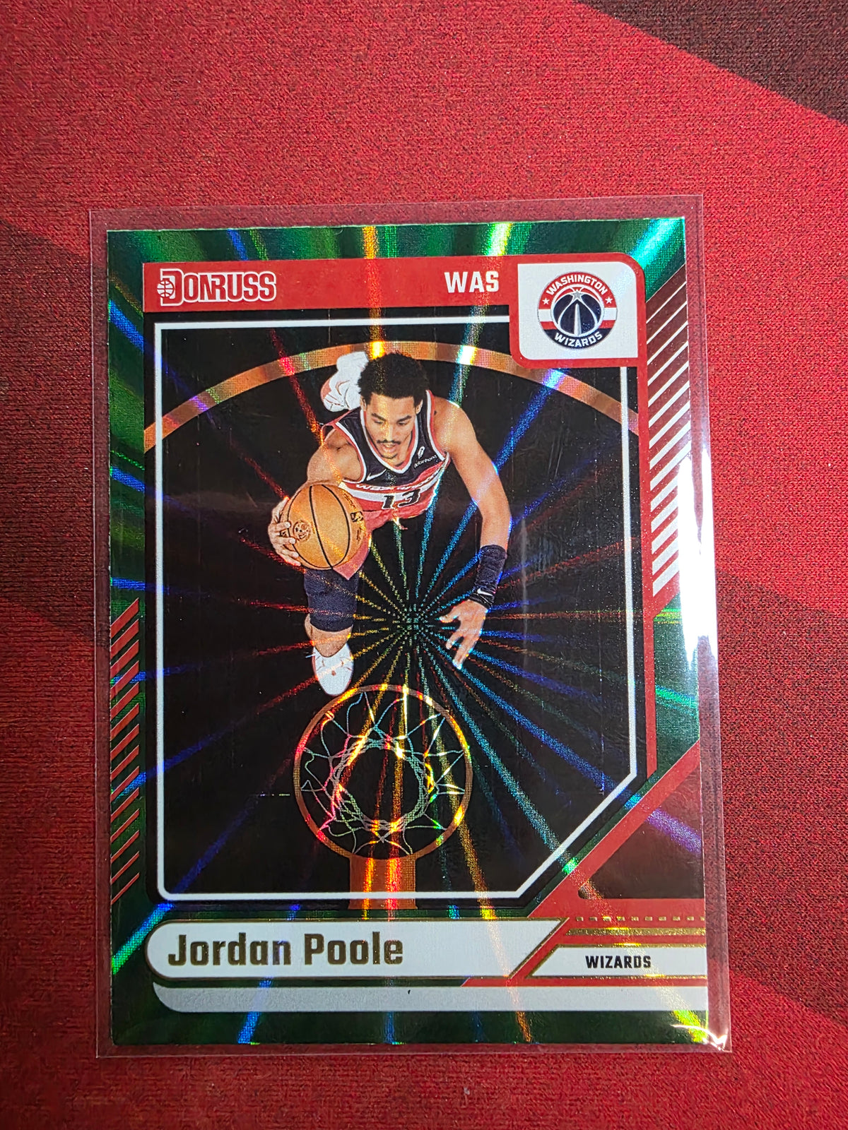 Jordan Poole #72 Holo Green Laser – 2024-25 Donruss Basketball